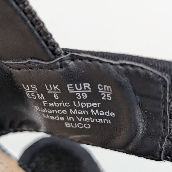 Franco Sarto Buco Heeled Sandals Open Toe Women's Black Raffia Size US8.5M EU39 - Picture 5 of 8